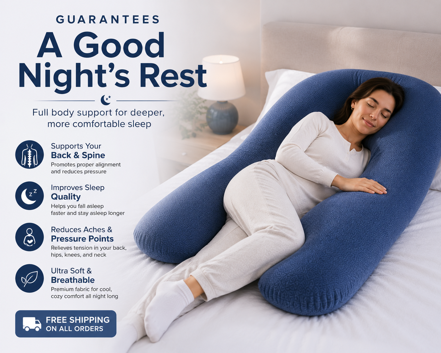 Full Body Support Pillow for Pain-Free Sleep by Nestoraluxe™